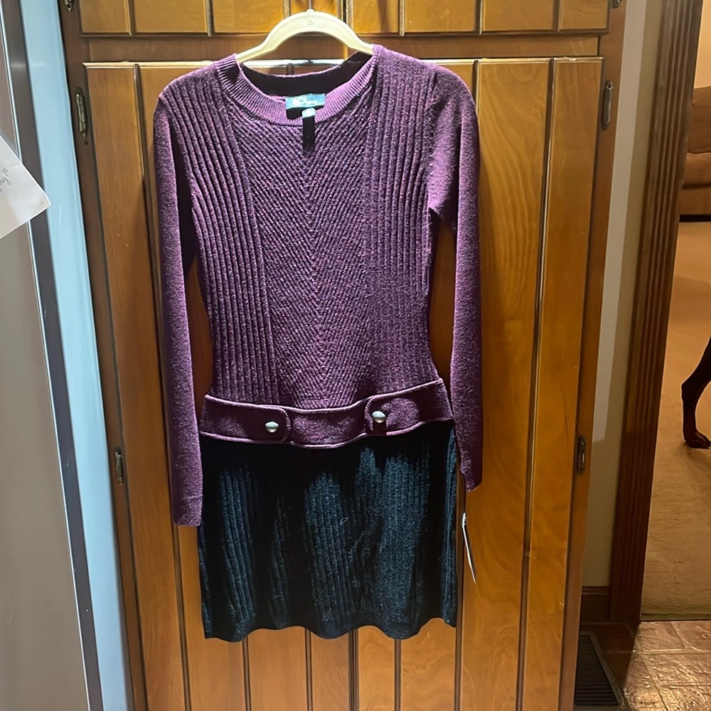 BCX Dress -Maroon & Black